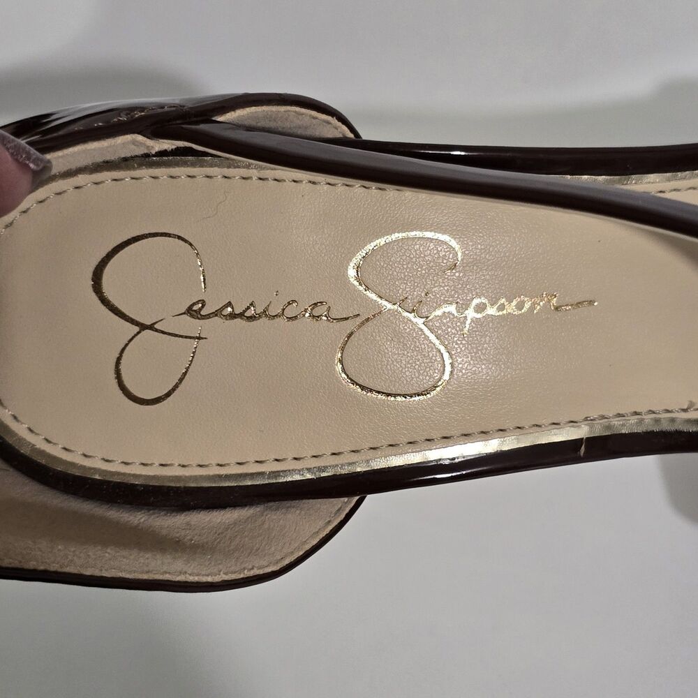 Jessica Simpson - Size 10 - High Heel - Stilleto Patent Faux Leather - Brown - Picture 9 of 10